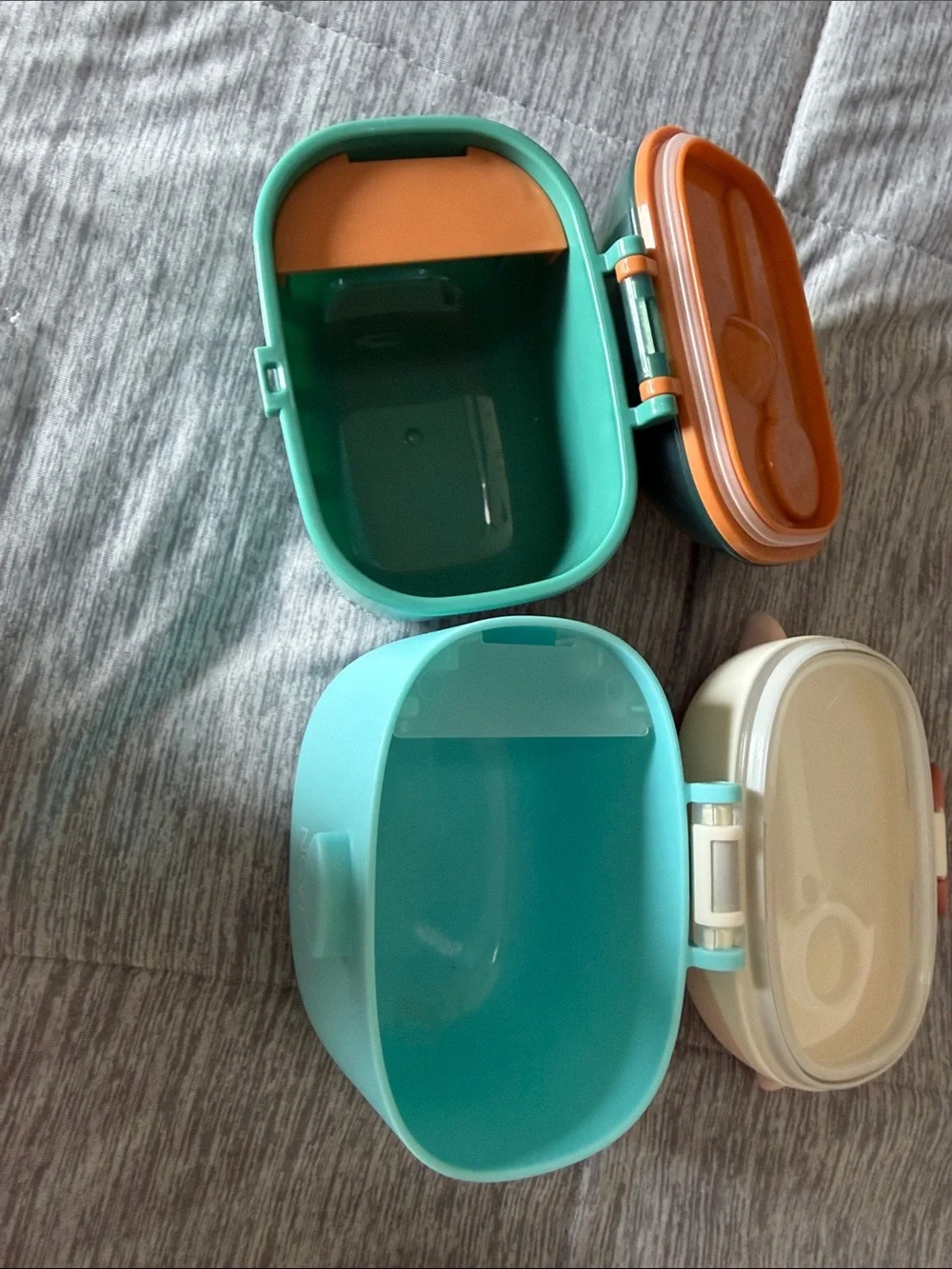 Kids Snack Box - Aqua and Pink Animal Lid